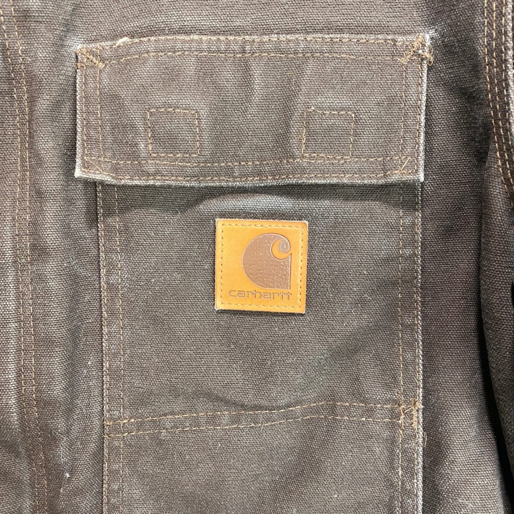 VTG Carhartt RN14806 Coat Mens Medium Brown Duck Canvas Corduroy Collar Jacket - Picture 3 of 12